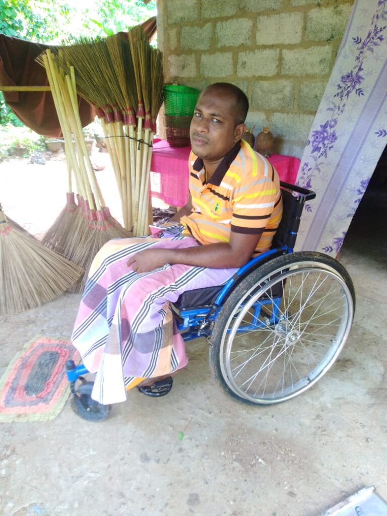 Sumith using the wheelchair