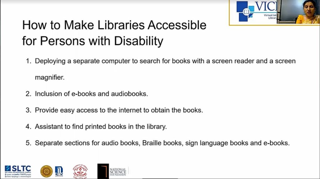 Conducting the session on Library access for persons with disabilities